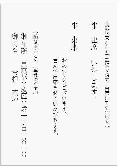 往復はがき返信